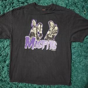 Vintage Misfits Band Tee Purple Logo Horror Punk Cyclopian Music XL 2002